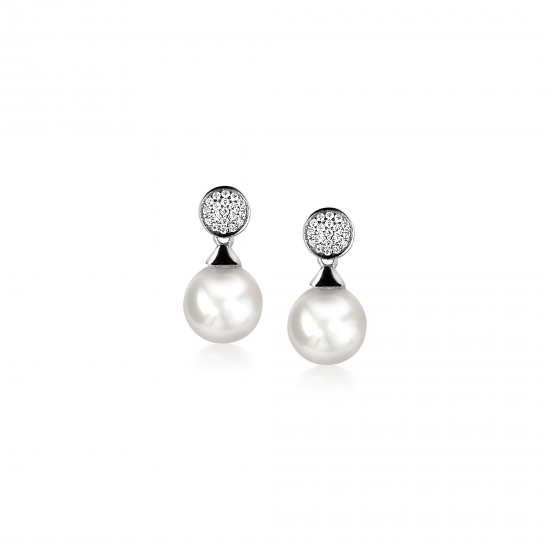 ZINZI ZIO1151 ZILVEREN OORHANGERS ZIRKONIA/PAREL