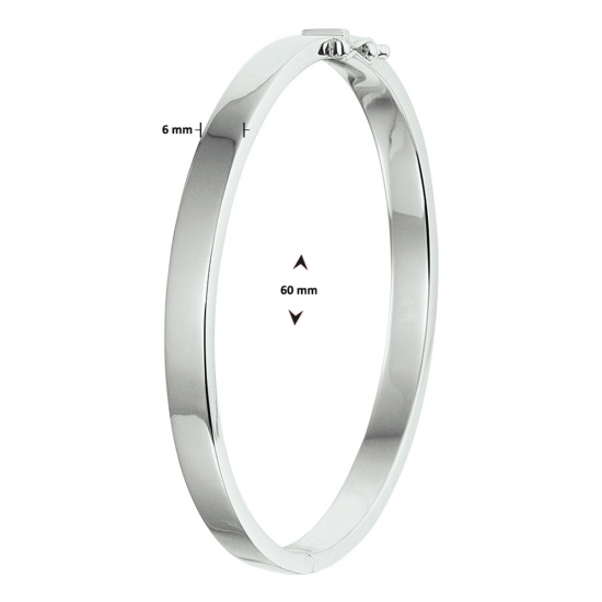 HUISCOLLECTIE 1326298 ZILVEREN BANGLE MASSIEF 6MM