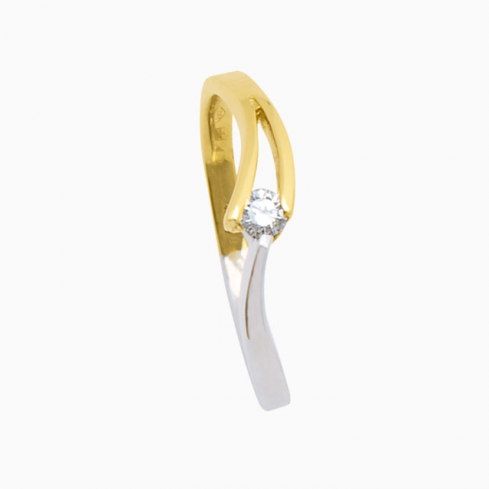 ECLAT V-SLAGR2 14 KARAAT BICOLOR GOUDEN SLAGRING MET DIAMANT