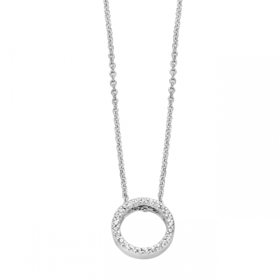 MOMENTS 61233AW ZILVEREN COLLIER MET HANGER ZIRKONIA