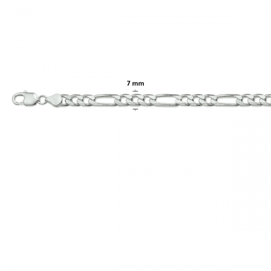 HUISCOLLECTIE 1001964 ZILVEREN  FIGARO COLLIER MASSIEF 60 CM.