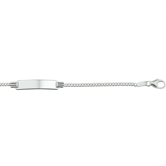 HUISCOLLECTIE 1005665 ZILVEREN PLAATARMBANDJE GOURMET 13-15 CM.