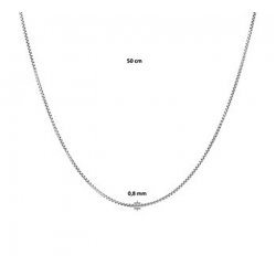 ZILVEREN GOURMET COLLIER 50 CM.GERHODINEERD