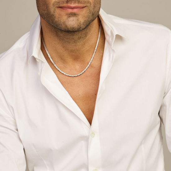 HUISCOLLECTIE 1002049 ZILVEREN COLLIER KONINGSSCHAKEL 50 CM.