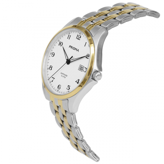 PRISMA HERENHORLOGE STAAL BICOLOR 100M SAFFIER PRISMA HERENHORLOGE STAAL BICOLOR 100M SAFFIER
