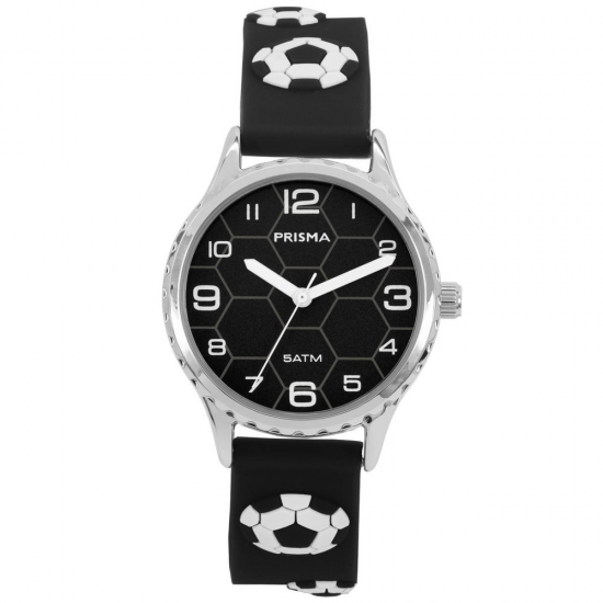 PRISMA CW350 KINDERHORLOGE VOETBAL ZWART