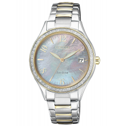 CITIZEN EO1184-81D DAMESHORLOGE BICOLOR STAAL MET SWAROVSKI STEENTJES