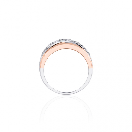 GISSER JEWELS R055R ZILVEREN ROSÉ VERGULDE RING MET ZIRKONIA GOLD RUSH