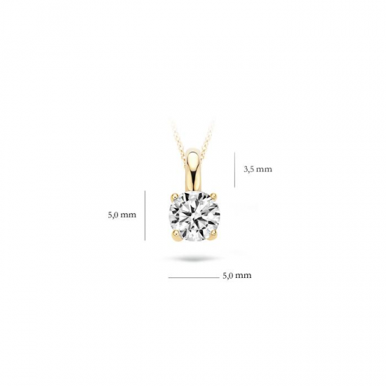BLUSH 6053YZI GEELGOUDEN HANGER MET ZIRKONIA BLUSH 6053YZI GEELGOUDEN HANGER MET ZIRKONIA