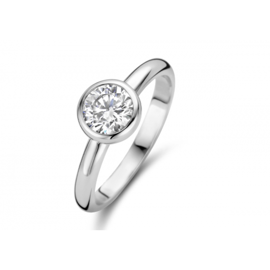 MOMENTS 15140AW ZILVEREN RING GERHODINEERD MET ZIRKONIA MOMENTS 15140AW ZILVEREN RING GERHODINEERD MET ZIRKONIA