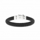 SILK 853BLK.21 ZILVER/LEER ARMBAND ZWART ARCH COLLECTIE