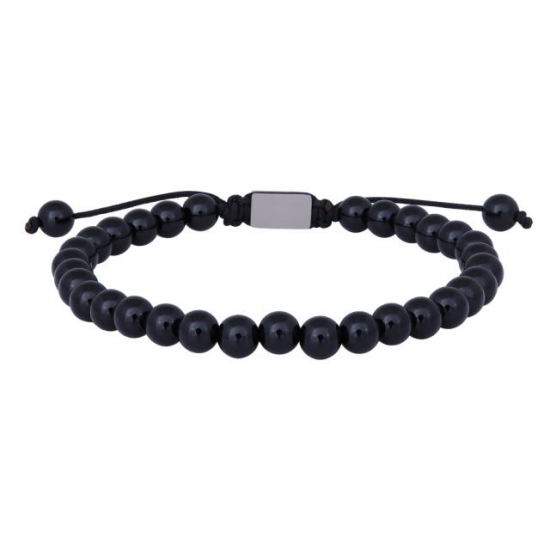 SON OF NOA 898 005-19 ARMBAND ZWARTE ONYX KRALEN GLANZEND