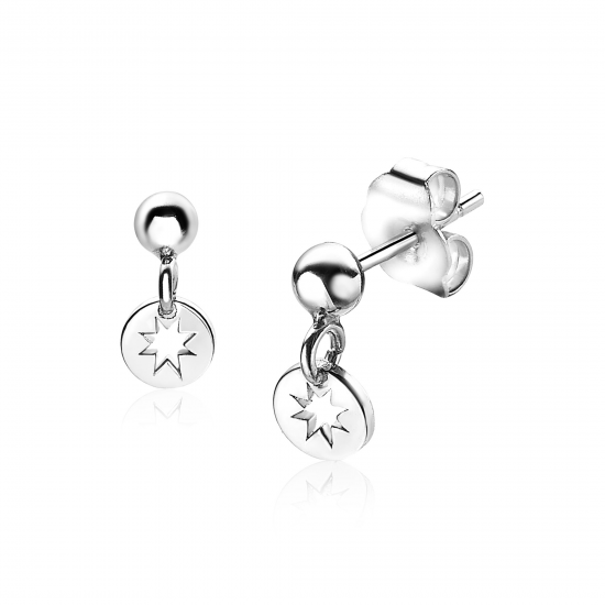 ZINZI ZIO1623 ZILVEREN OORHANGERS PLAATJES STER