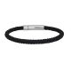 SON OF NOA 889 000-BLACK23 ARMBAND ZWART KOORD MET STALEN SLUITING