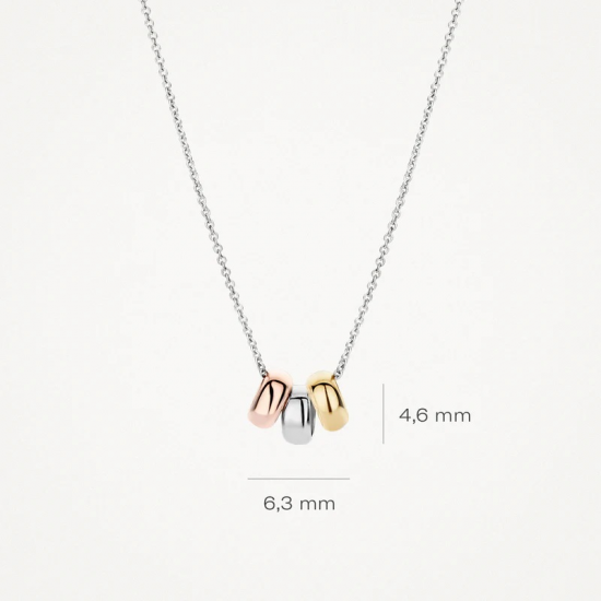 BLUSH 3055WYR WITGOUDEN COLLIER MET TRICOLOR HANGERS