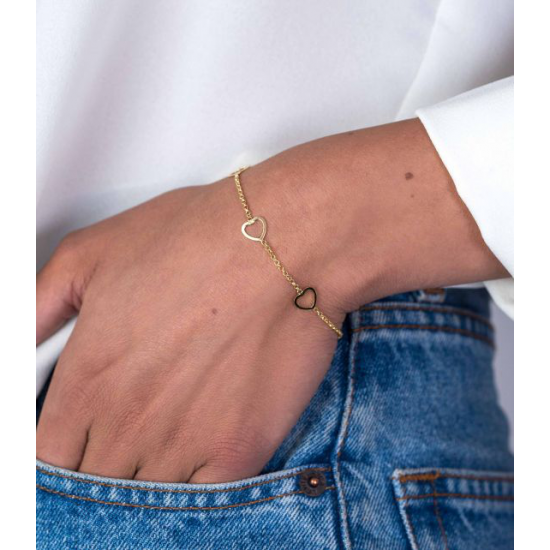 ZINZI ZIA1188G ZILVER VERGULD ARMBAND HARTJES ZINZI ZIA1188G ZILVER VERGULD ARMBAND HARTJES
