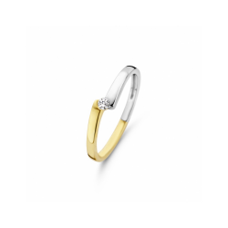 MORI 41-RMFD-14 14 KARAAT BICOLOR GOUDEN RING MET DIAMANT