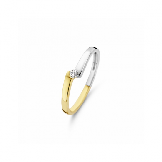 MORI 41-RMFD-14 14 KARAAT BICOLOR GOUDEN RING MET DIAMANT