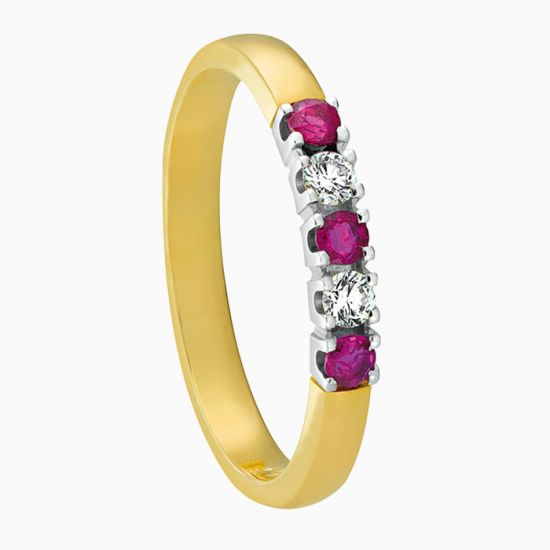 ECLAT M101-3X5 14 KARAAT WITGOUDEN Mƒ"MOIRE RING BRILJANT 0.15 CT.