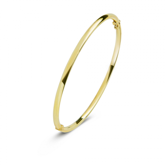 FJORY 40-A306103 14 KARAAT GOUDEN BANGLE MET ZILVEREN KERN BOL