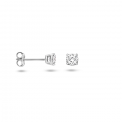 HUISCOLLECTIE 1010164 ZILVEREN OORKNOPPEN ZIRKONIA 4 MM.