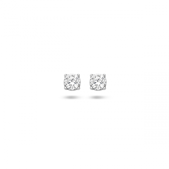 HUISCOLLECTIE 1010164 ZILVEREN OORKNOPPEN ZIRKONIA 4 MM.