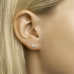HUISCOLLECTIE 1010166 ZILVEREN OORKNOPPEN ZIRKONIA 5 MM.