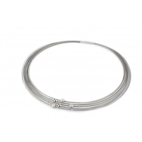 GALA DESIGN T1023 STALEN DRAADCOLLIER MET ZILVEREN ELEMENTEN DROPPS GALA DESIGN T1023 STALEN DRAADCOLLIER MET ZILVEREN ELEMENTEN DROPPS