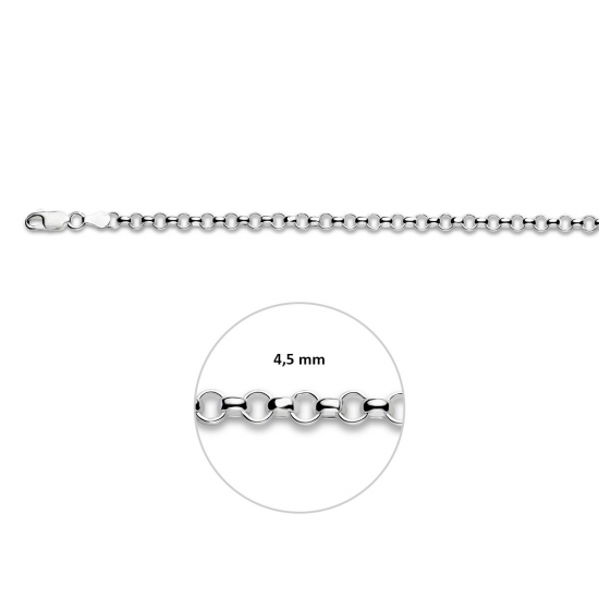 ZILVEREN ARMBAND JASSERON 18 CM.4.5MM