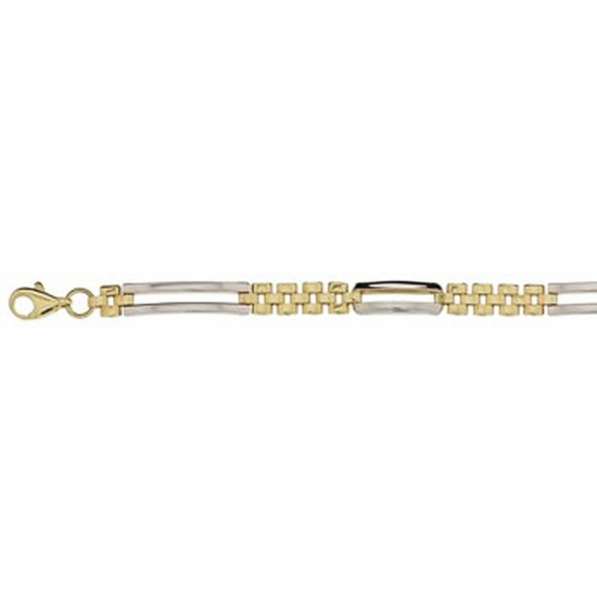 GOUDEN ARMBAND BICOLOR ROLEX FANTASIE 4.5MM GOUDEN ARMBAND BICOLOR ROLEX FANTASIE 4.5MM