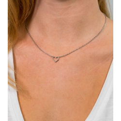 ZINZI ZIC1420 ZILVEREN COLLIER HARTJE GERHODINEERD