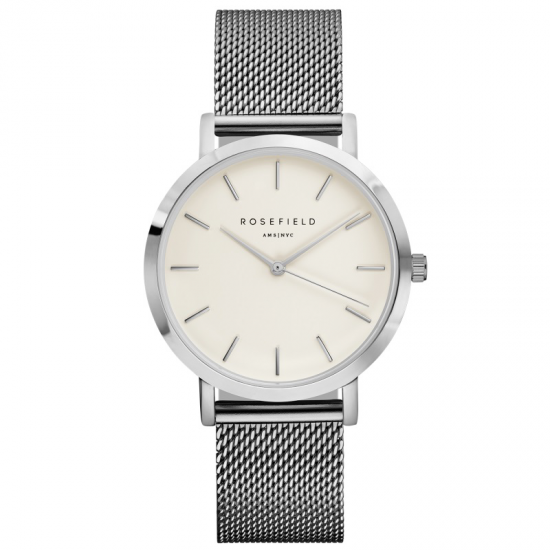 ROSEFIELD MWS-M40 DAMESHORLOGE STAAL THE MERCER WHITE-SILVER ROSEFIELD MWS-M40 DAMESHORLOGE STAAL THE MERCER WHITE-SILVER