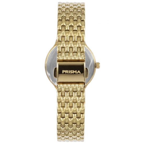 PRISMA DAMESHORLOGE TITANIUM VERGULD SAFFIER