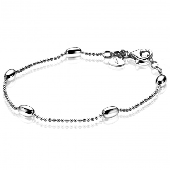 ZINZI ZIA1232 ZILVEREN ARMBAND OVAALTJES GERHODINEERD ZINZI ZIA1232 ZILVEREN ARMBAND OVAALTJES GERHODINEERD