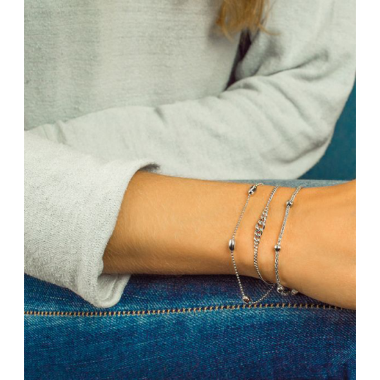 ZINZI ZIA1232 ZILVEREN ARMBAND OVAALTJES GERHODINEERD ZINZI ZIA1232 ZILVEREN ARMBAND OVAALTJES GERHODINEERD