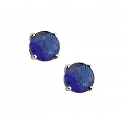 ZILVEREN OORKNOPPEN BLAUWE ZIRKONIA 4.0 MM.