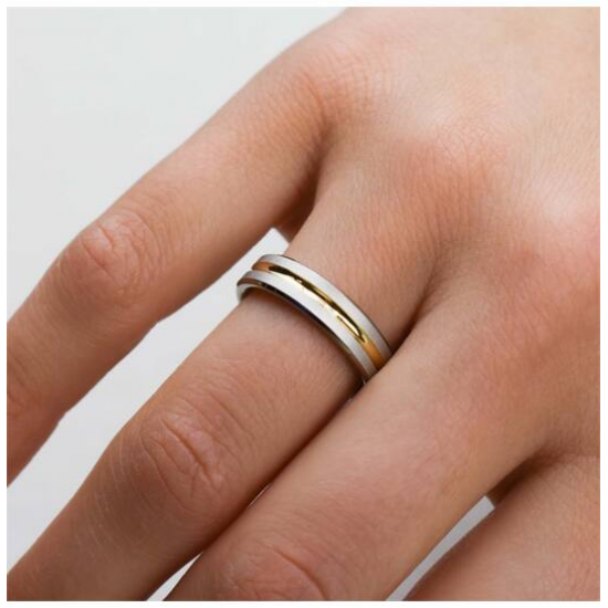 BOCCIA 0144-02 TITANIUM RING BICOLOR MAT-GLANZEND