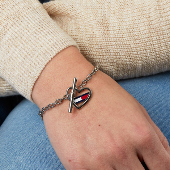 TOMMY HILFIGER JEWELS TJ2780111 STALEN ARMBAND HEART TOGGLE BRACELET TOMMY HILFIGER JEWELS TJ2780111 STALEN ARMBAND HEART TOGGLE BRACELET