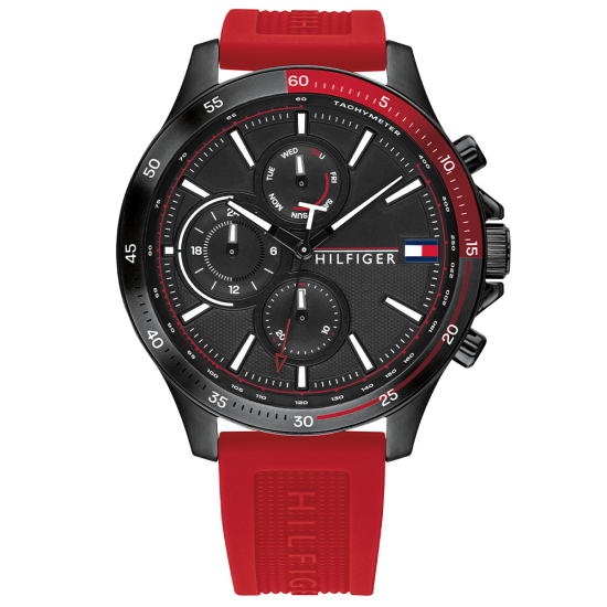 TOMMY HILFIGER HERENHORLOGE STAAL BANK