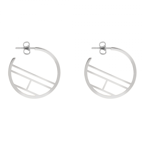TOMMY HILFIGER JEWELS STALEN OORRINGEN FLAG HOOP TOMMY HILFIGER JEWELS STALEN OORRINGEN FLAG HOOP