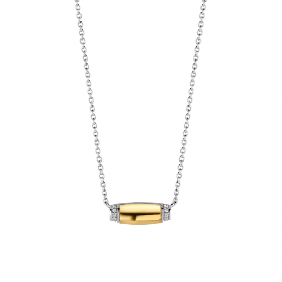 TI SENTO 3943ZY ZILVEREN COLLIER MET VERGULD HANGERTJE ZIRKONIA