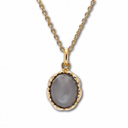 RABINOVICH 75902356 GOUD OP ZILVER COLLIER MET HANGER MET GRIJZE MAANSTEEN AFFLECTION