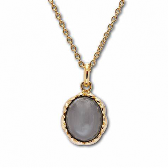RABINOVICH 75902356 GOUD OP ZILVER COLLIER MET HANGER MET GRIJZE MAANSTEEN AFFLECTION RABINOVICH 75902356 GOUD OP ZILVER COLLIER MET HANGER MET GRIJZE MAANSTEEN AFFLECTION
