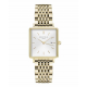 ROSEFIELD QWSG-Q09 VERGULD STALEN DAMESHORLOGE THE BOXY WHITE SUNRAY STEEL GOLD