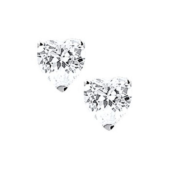 HUISCOLLECTIE 1010178 ZILVEREN OORKNOPPEN ZIRKONIA 6.0 MM.