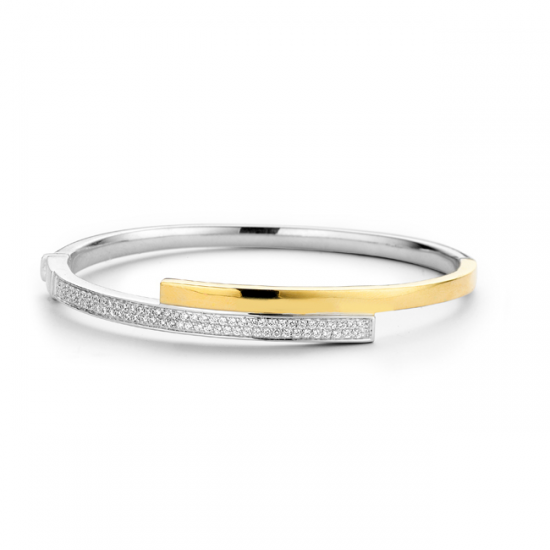 MOMENTS 25364AY ZILVEREN BANGLE VERGULD ZIRKONIA