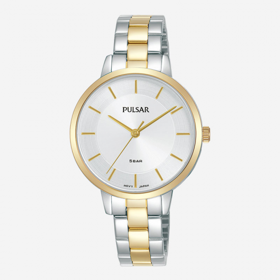 PULSAR DAMESHORLOGE STAAL BICOLOR 50M. PULSAR DAMESHORLOGE STAAL BICOLOR 50M.