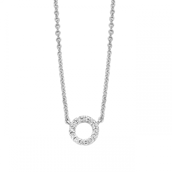 MOMENTS 61261AW ZILVEREN COLLIER MET HANGER ZIRKONIA