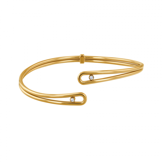 TOMMY HILFIGER JEWELS STALEN ARMBAND VERGULD ZIRKONIA THIN CUFF TOMMY HILFIGER JEWELS STALEN ARMBAND VERGULD ZIRKONIA THIN CUFF