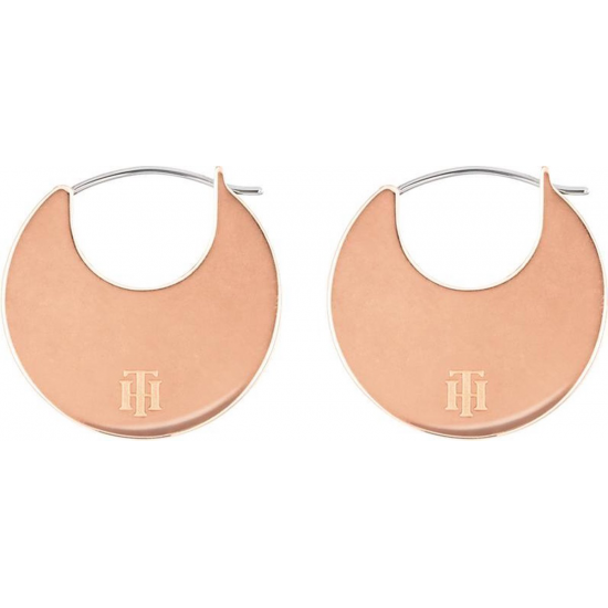 TOMMY HILFIGER JEWELS STALEN OORRINGEN ROSÉ VERGULD HOOP DISC